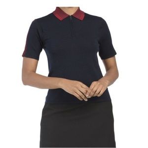NWT G/FORE Wool Bi Color Golf Polo Cabernet Navy size M